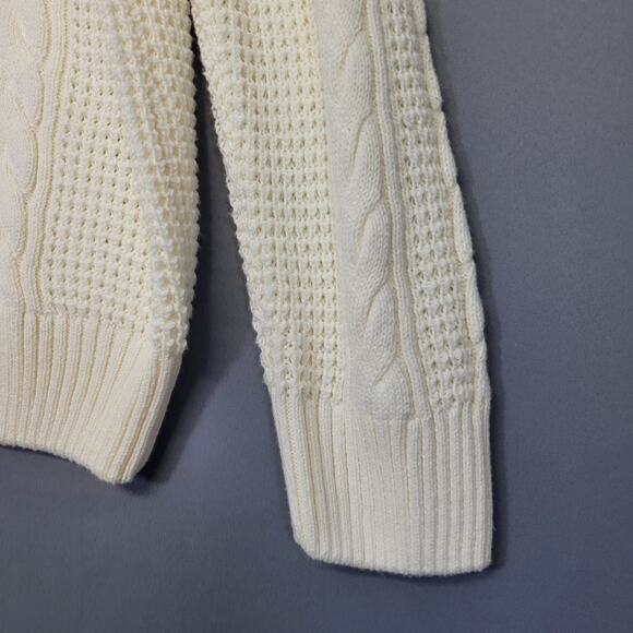 Sonoma Sweater Mens XXL Cream Ivory Cable Knit Pullover Crewneck Long Sleeves - Picture 5 of 16